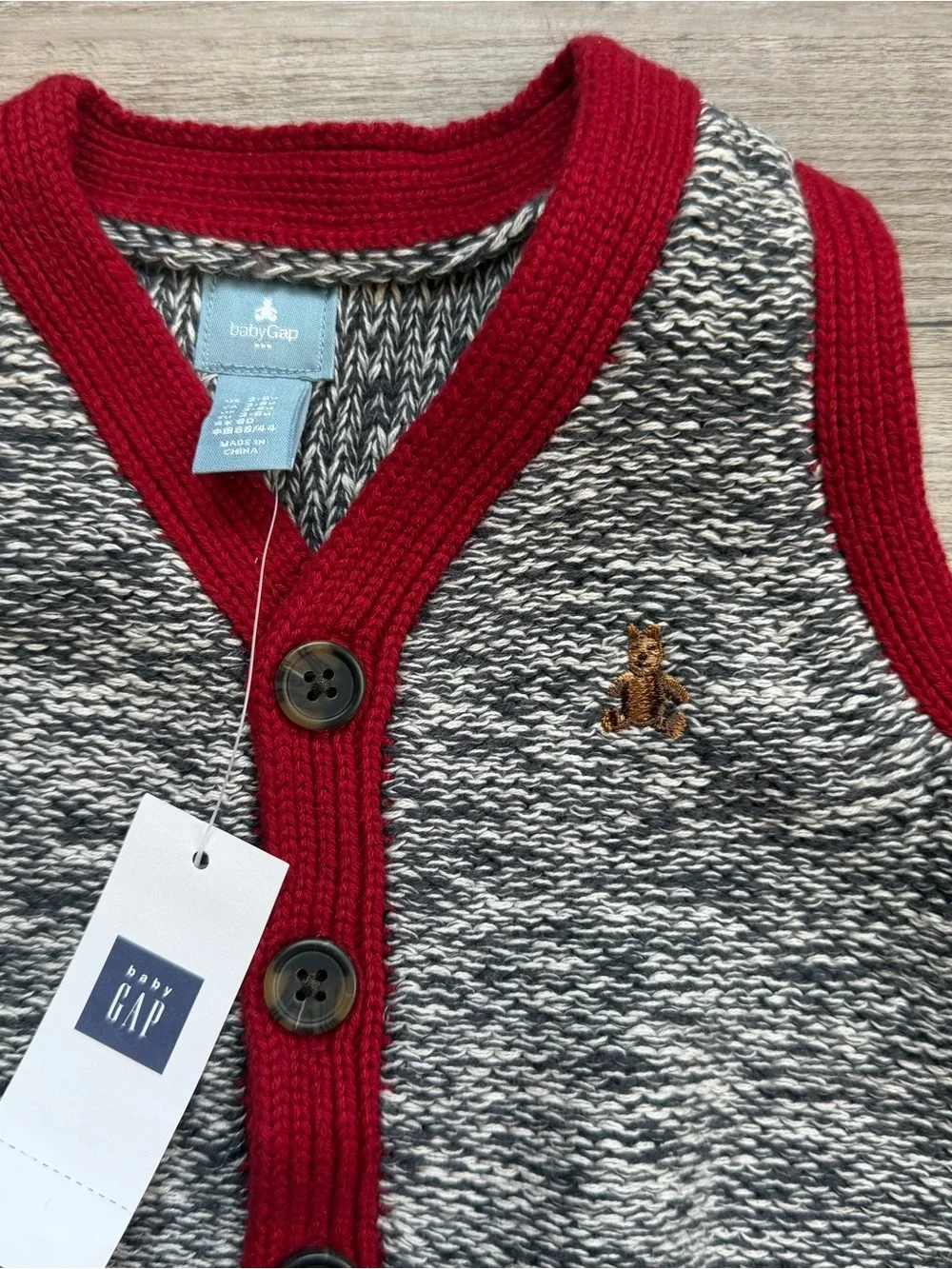 Baby Gap Teddy Bear Knit Sweater Vest NWT 3-6M
